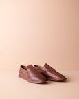 leather house shoes for men [brown]