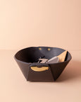 leather catch all bowl [black]